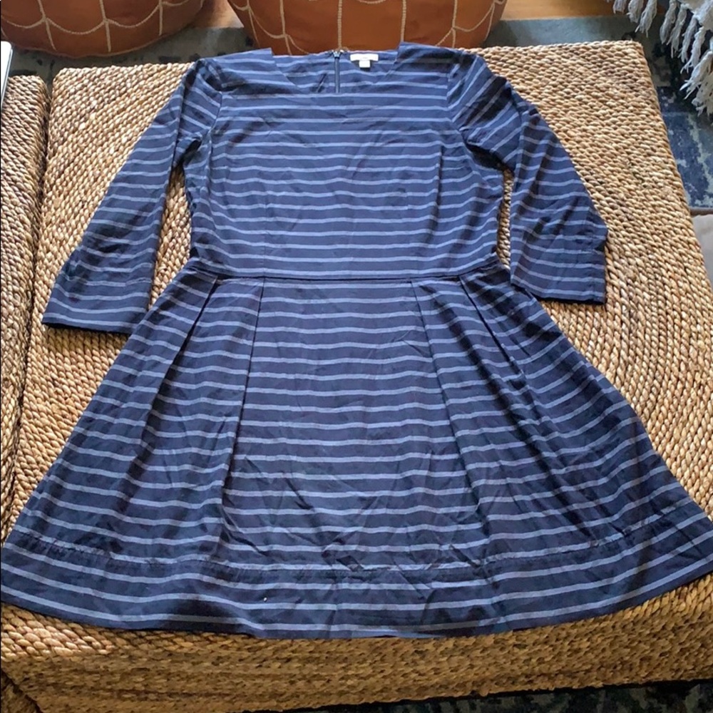 Blue And Purple Striped Cotton Dress